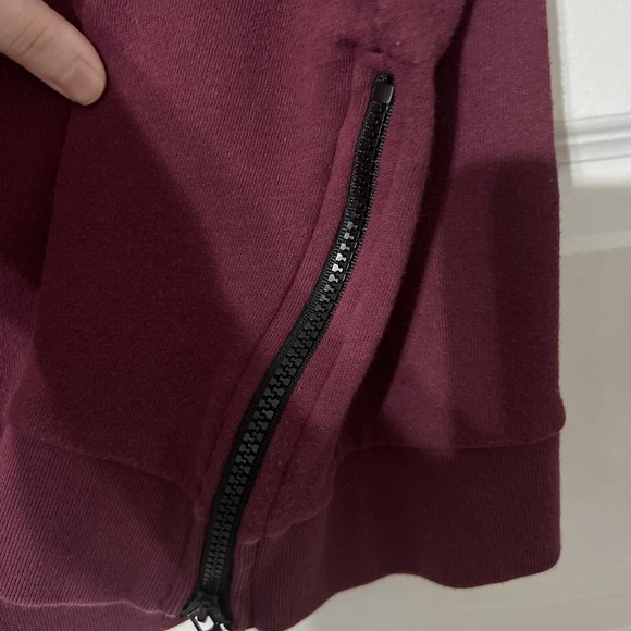 Pink by Victoria’s Secret oversize varsity Sweater burgandy side zipper size S - Picture 6 of 9